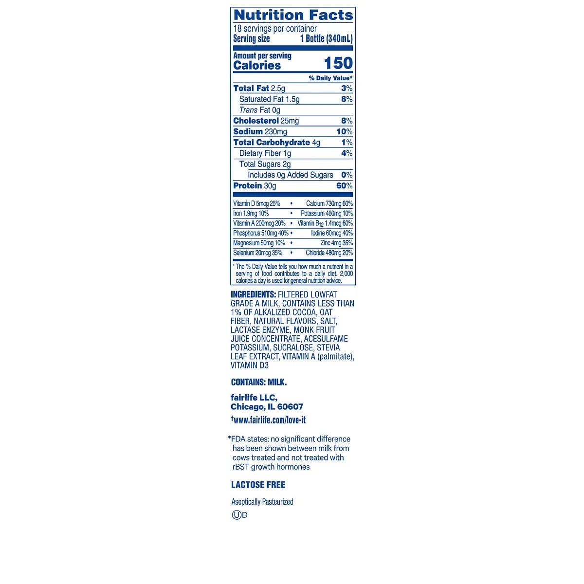 Nutrition 30G Protein Shake Chocolate 11.5 Fluid Ounce (18 Count)